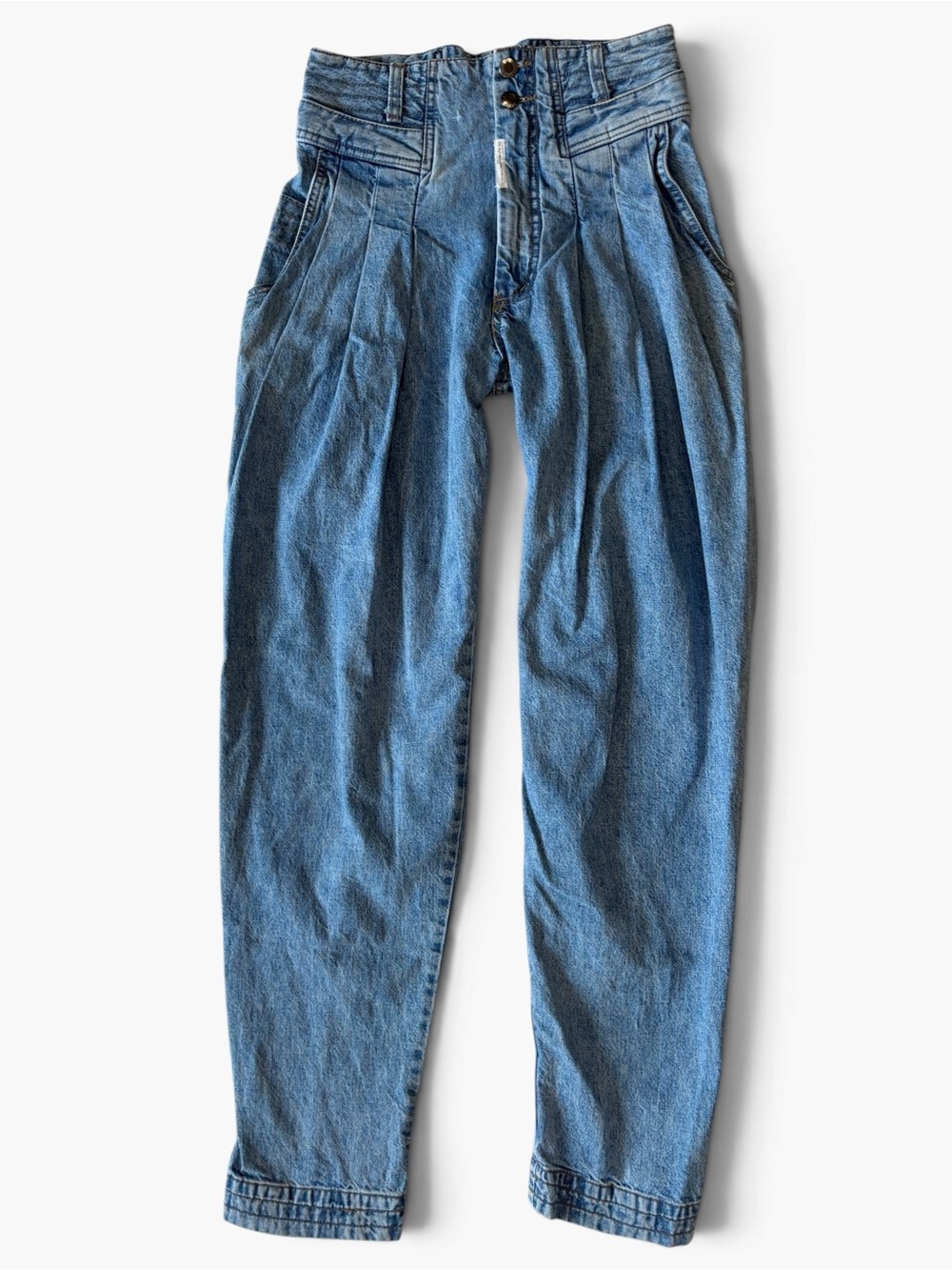 Vintage Z Cavaricci Jeans Size 28 High Rise Pleated Tapered Mom Jeans Made USA - Picture 9 of 13